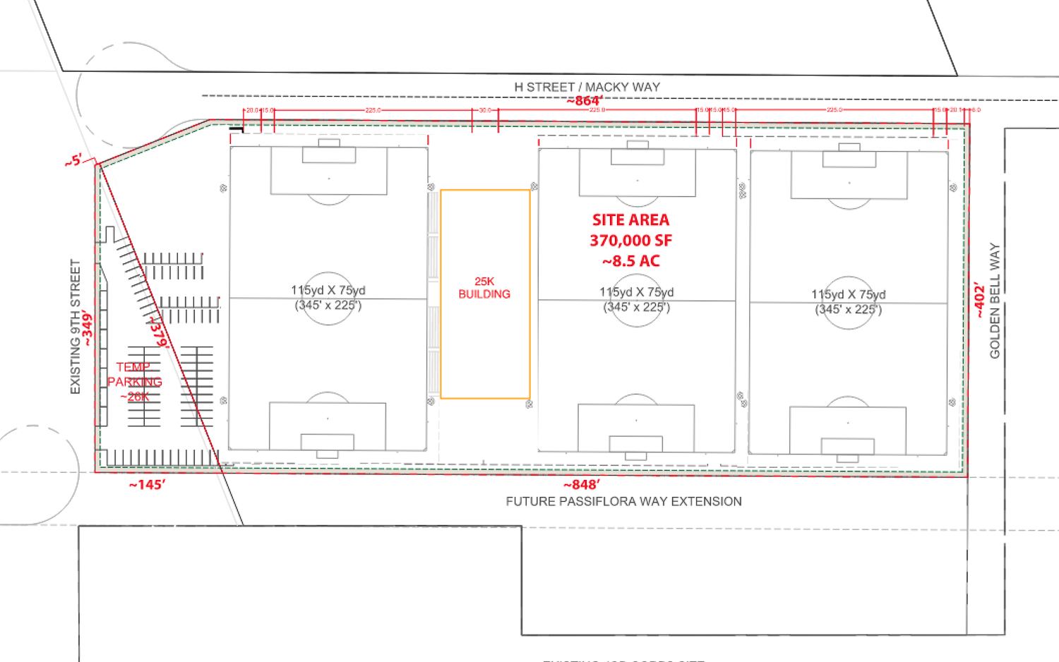 Bay FC Training Facility site layout Version C, image courtesy Bay FC