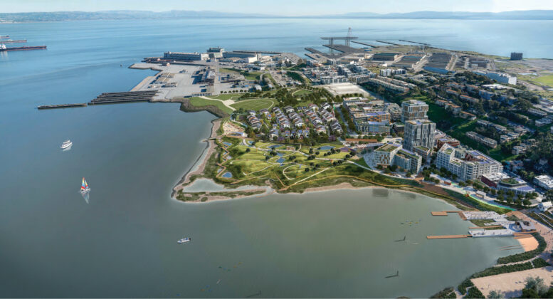 India Basin aerial overview, rendering by SOM