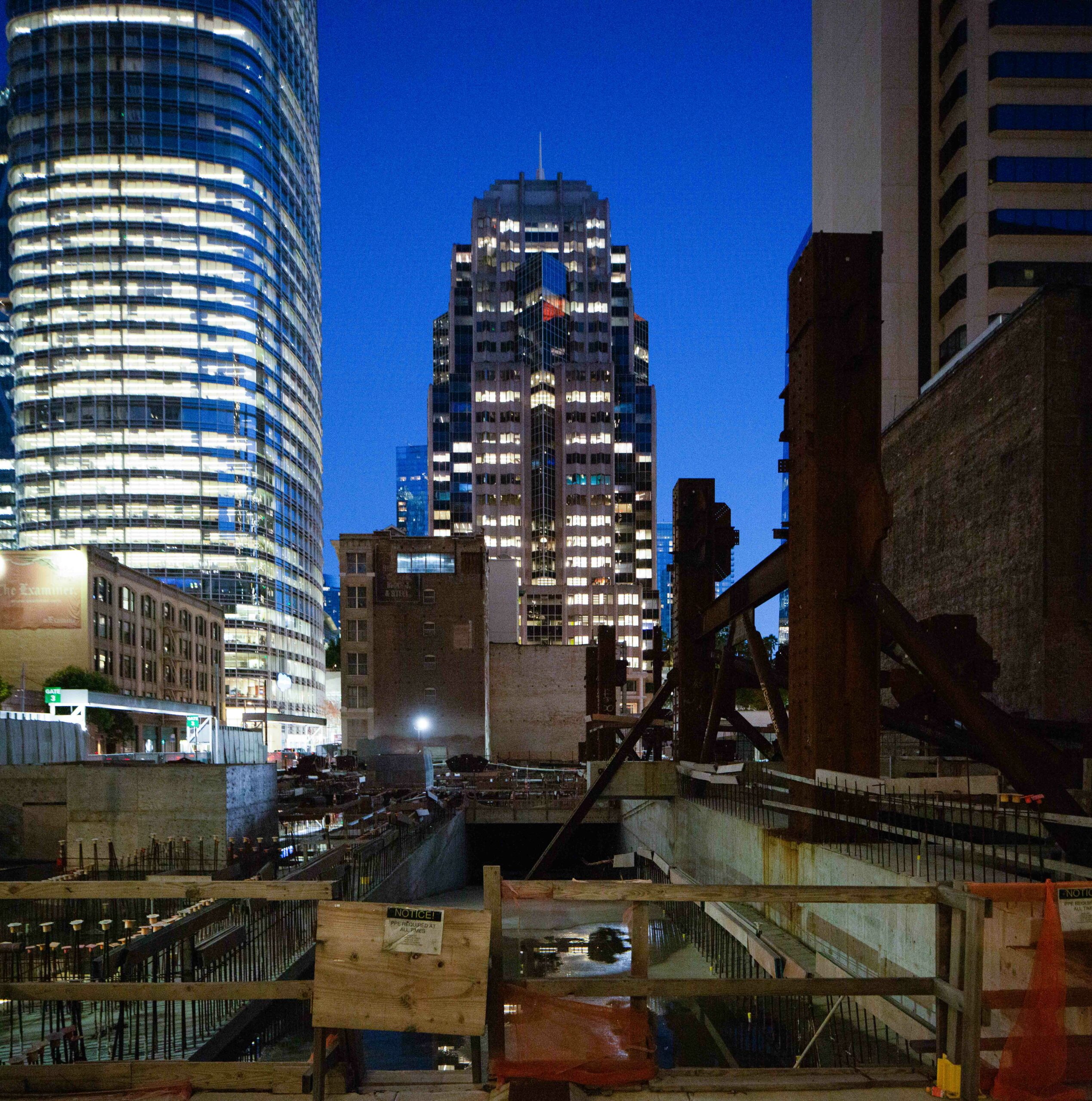 Oceanwide Center construction site view of the garage ramp, image by Andrew Campbell Nelson