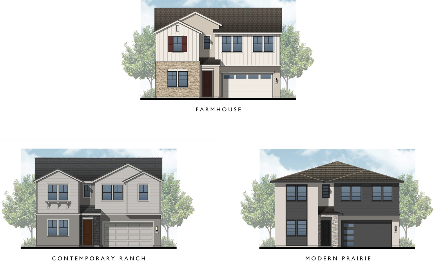 Petal Fields at 330 Burnett Avenue single-family home architectural variation, illustration by Bassenian Lagoni Architects