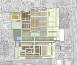 Petal Fields at 330 Burnett Avenue site map, illustration by Bassenian Lagoni Architects