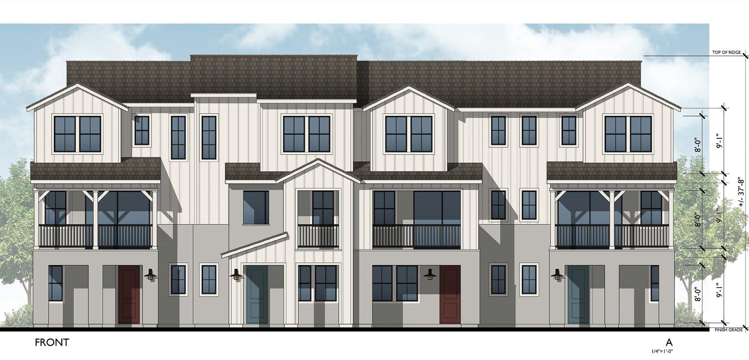 Petal Fields at 330 Burnett Avenue townhomes, illustration by Bassenian Lagoni Architects