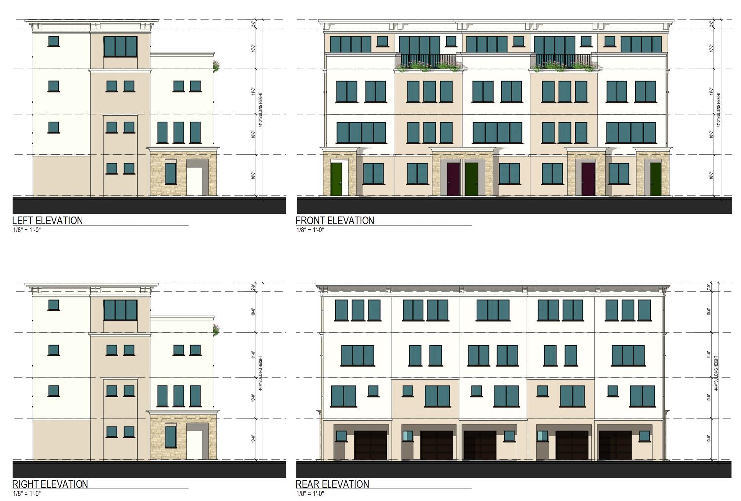 17535 Santa Cruz Highway five-plex, illustration by Anderson Architects