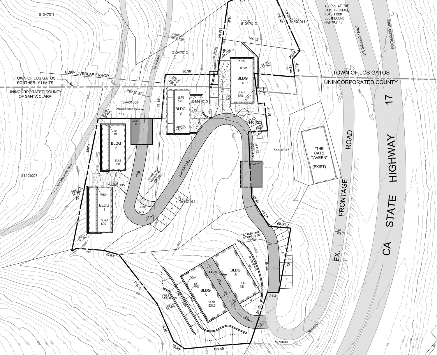 17535 Santa Cruz Highway site map, illustration by Anderson Architects