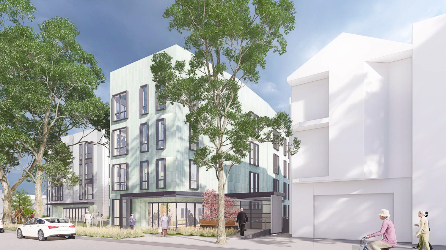 3333 Mission Street overlooking Coleridge Street, rendering by BAR Architects