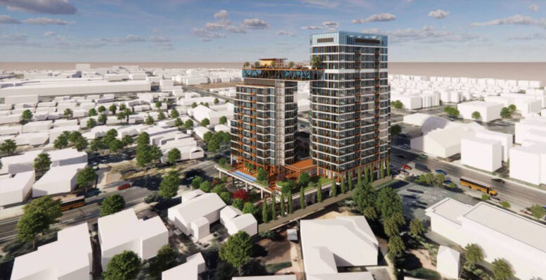 826 North Winchester Boulevard aerial view, rendering by VCI Architecture