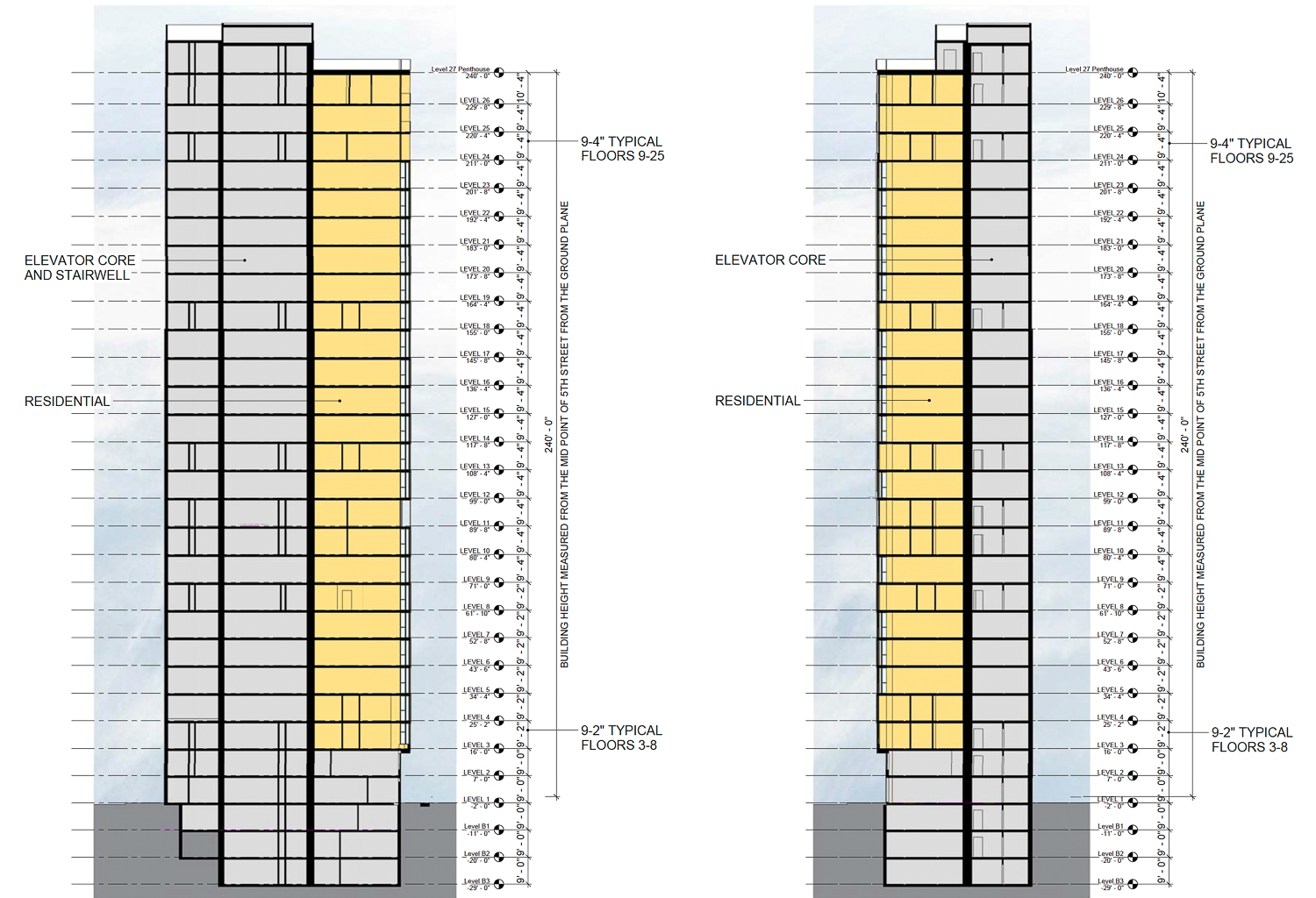 896 Folsom Street vertical cross-section, elevation by FORMA