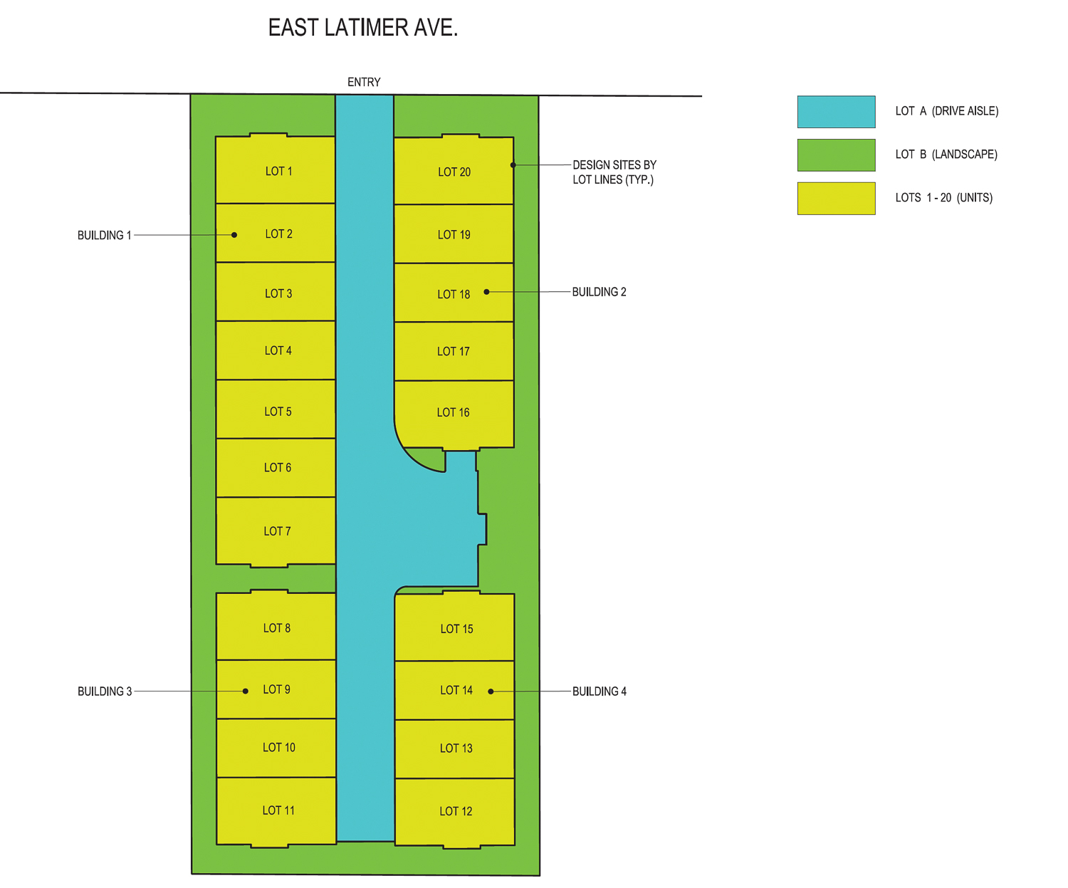 90 East Latimer Avenue site plan, illustration by SDG Architects