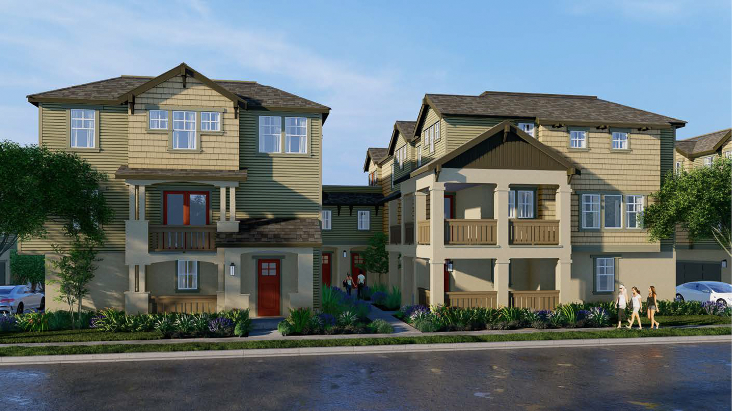 Auburn Grove Townhomes, rendering by Fournier Design Studio and Hunt Hale Jones Architects