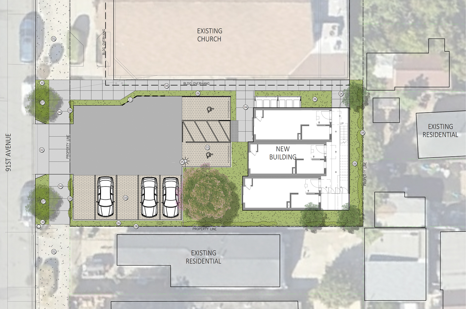 1010 91st Avenue site map, illustration by Workbench