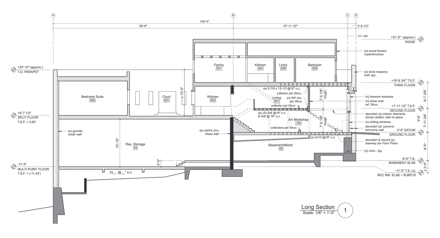 312 Connecticut Street vertical cross-section, illustration by Ralf Dieter Huck