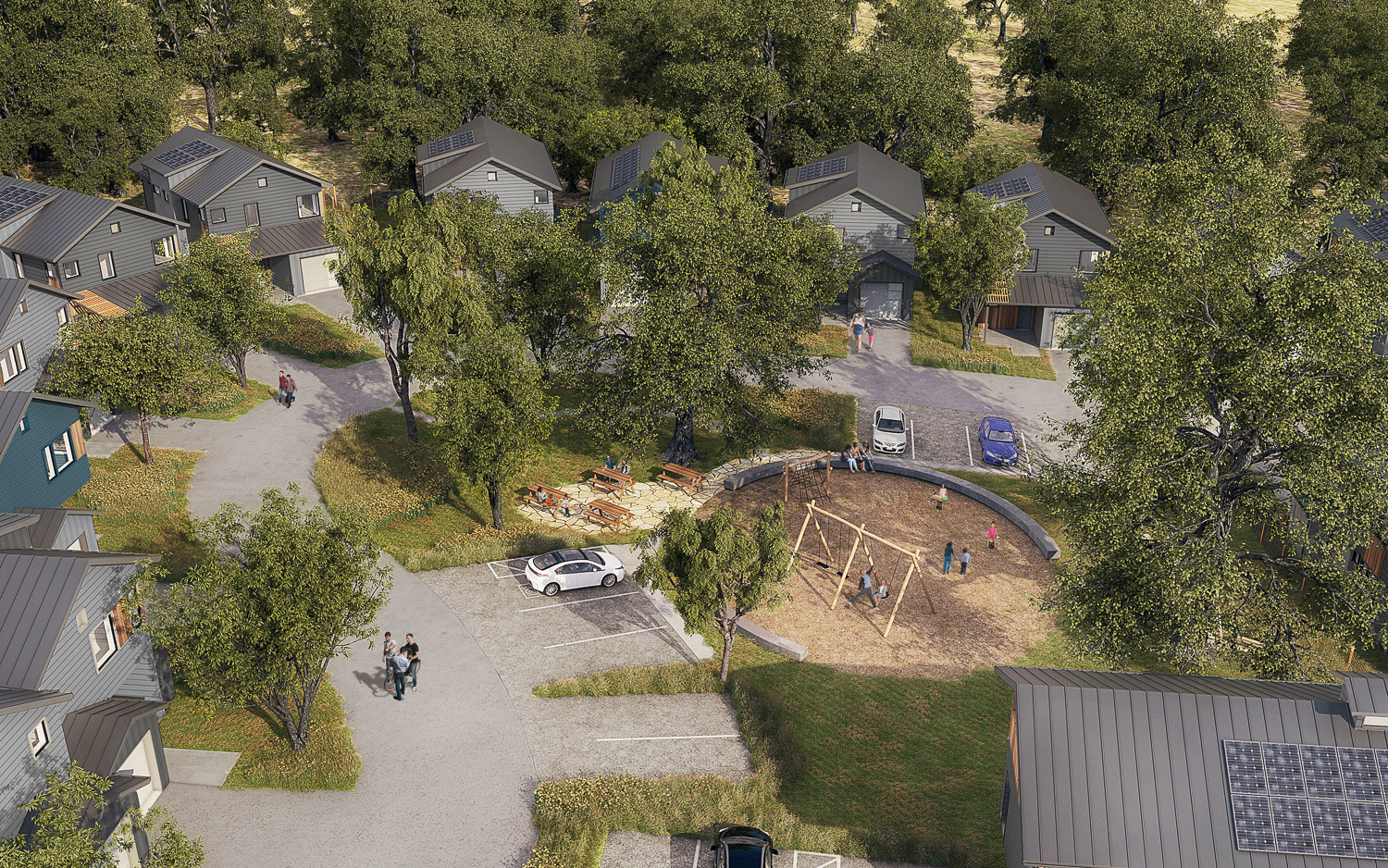 3530 Alpine Road aerial view, rendering by Seigel & Strain Architects