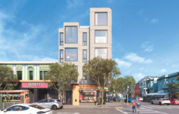 3900 Geary Boulevard front-facing view, rendering by RG Architecture