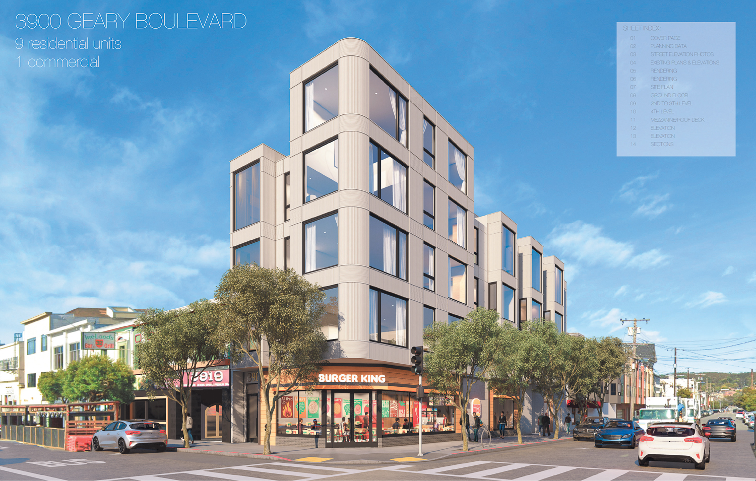 3900 Geary Boulevard, rendering by RG Architecture