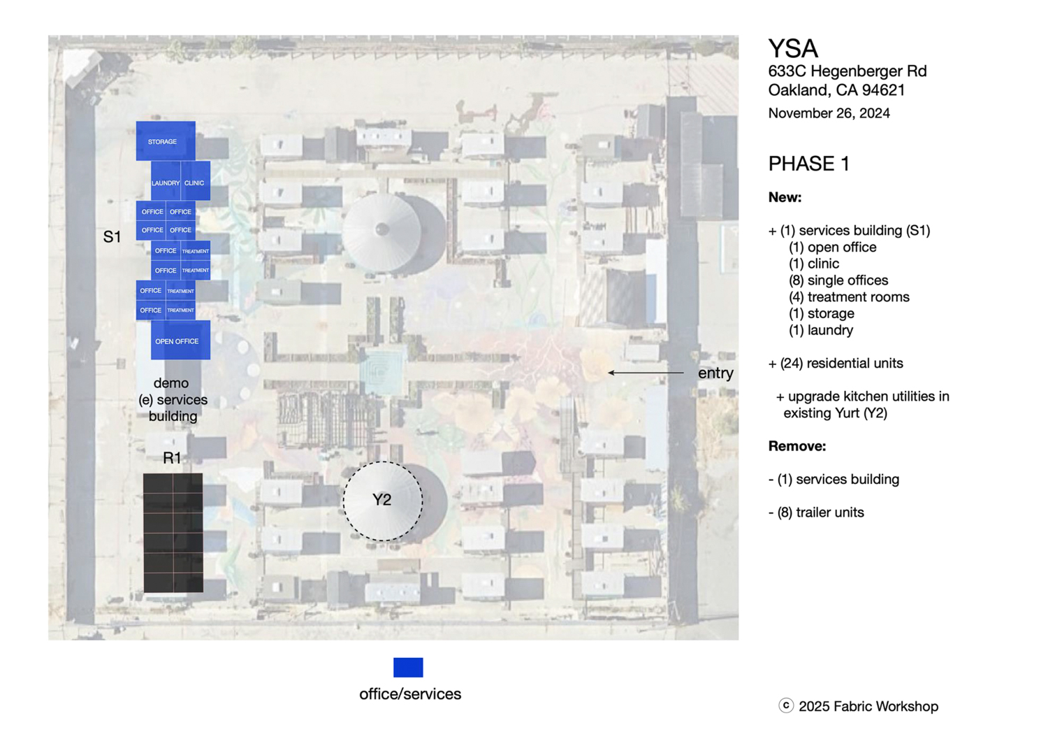 633 Hegenberger Road improvements site map, rendering by Fabric Workshop