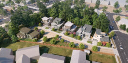 640 Lakehaven Drive aerial view, rendering by Robert Becker for SDG Architects