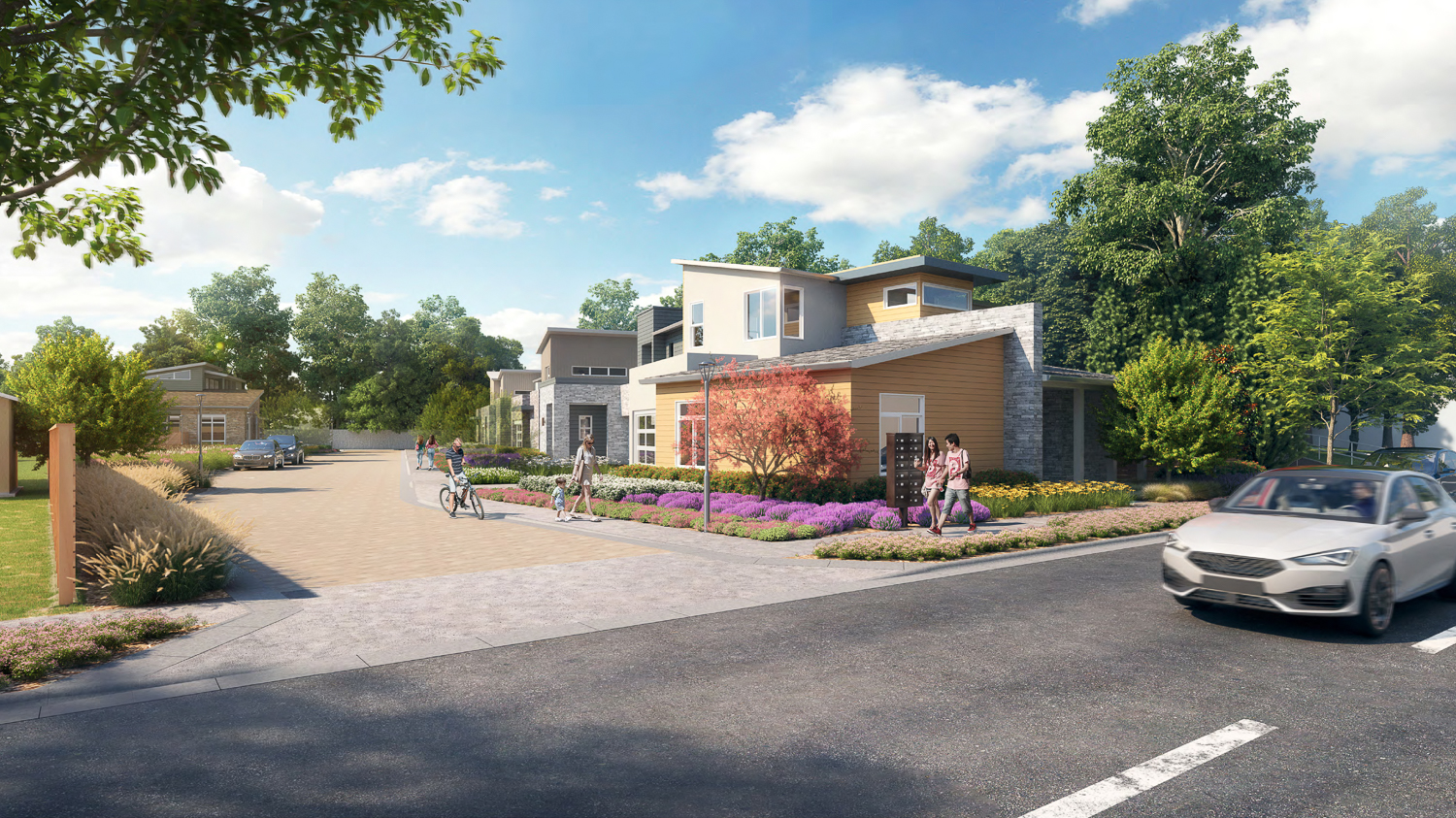 640 Lakehaven Drive driveway view, rendering by SDG Architecture