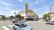 Alexandria Theater circa 2022, prior to the removal of the Alexandria blade sign, image via Google Street View