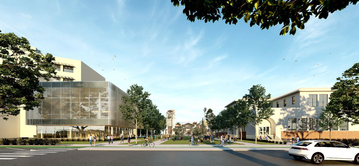 SJSU tower lawn entrance, rendering by SJSU