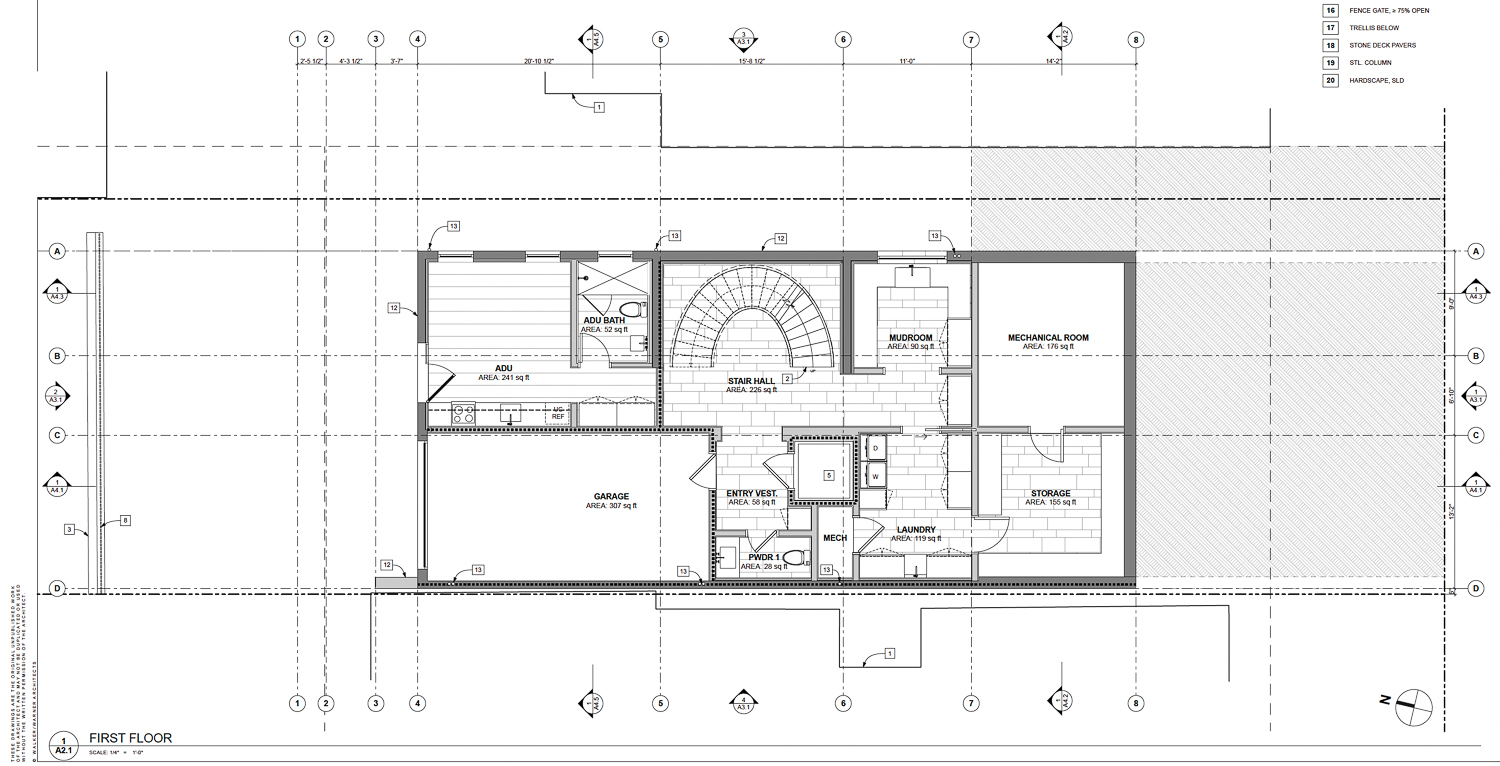 1030 Francisco Street floor plan, illustration by Walker Warner Architects