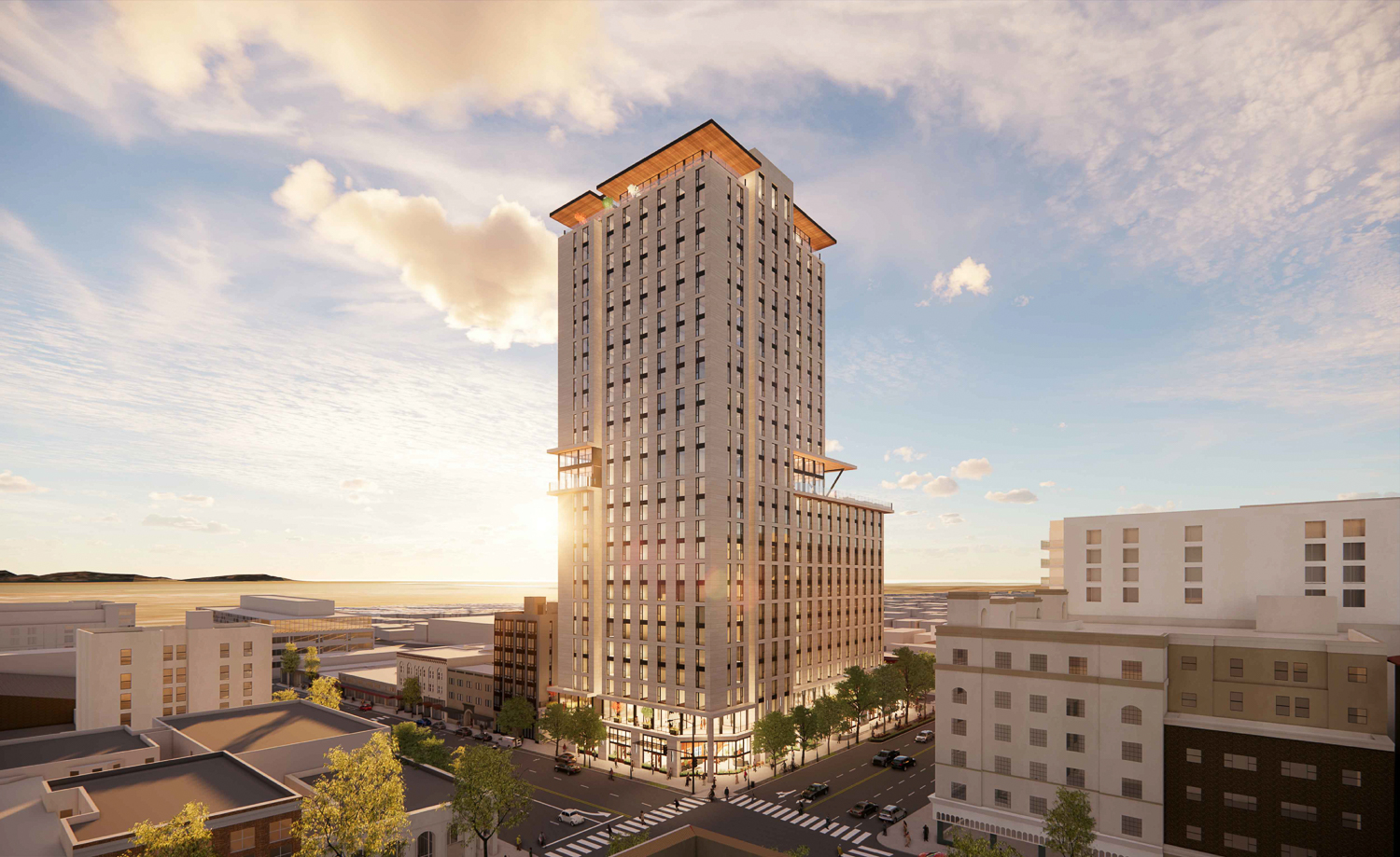 1950-1998 Shattuck Avenue aerial, rendering by SDT Architects