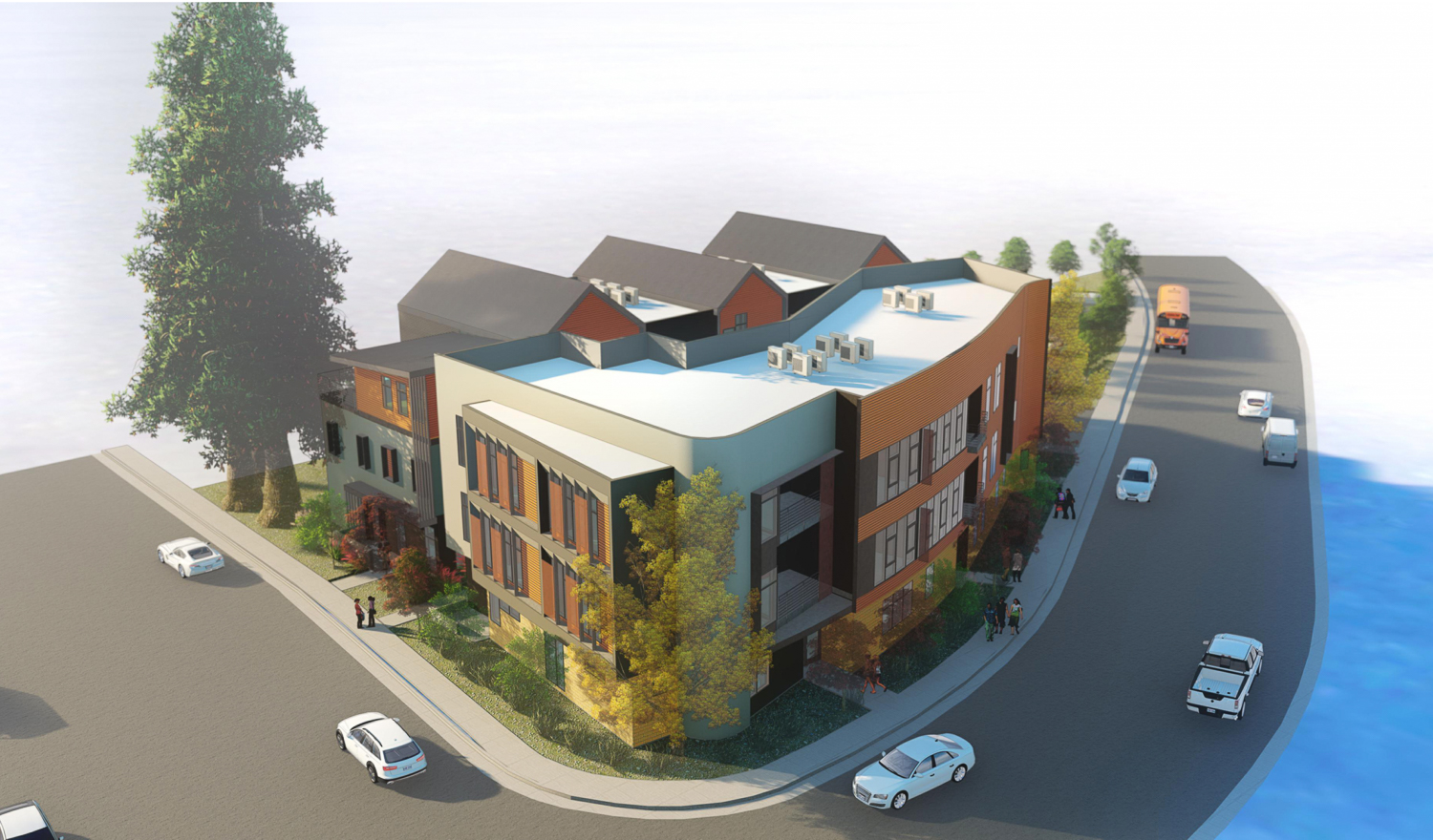 2399 American River Drive aerial overview, rendering by Ellis Architects