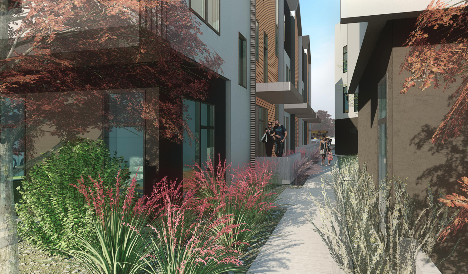 2399 American River Drive central courtyard, rendering by Ellis Architects