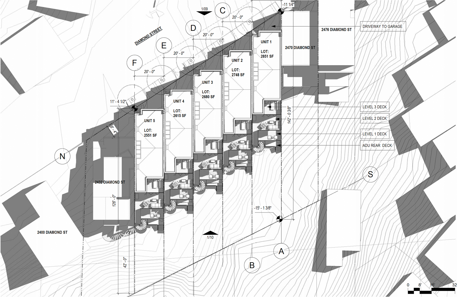 2442 Diamond Street site plan, illustration by Stanton Architecture