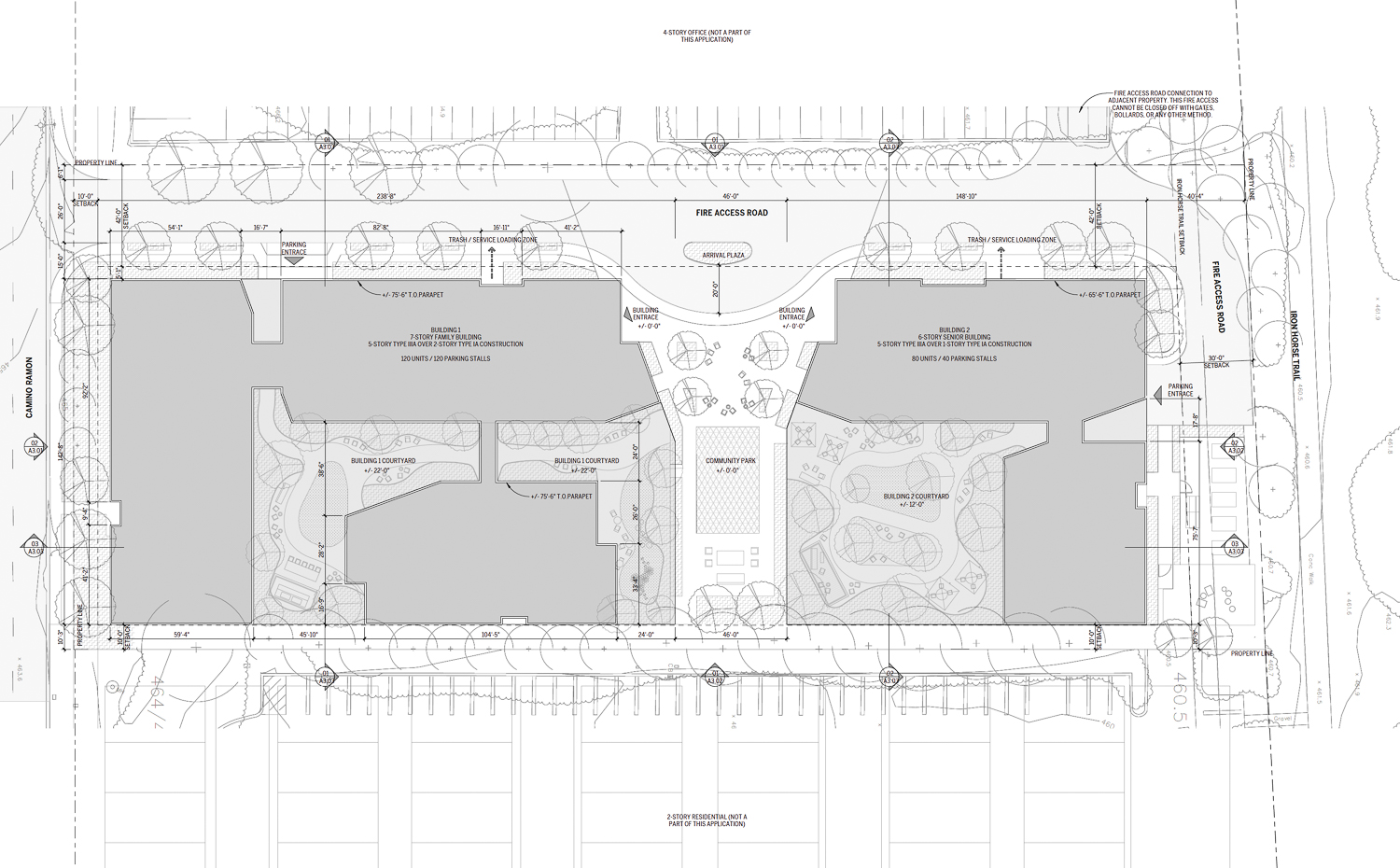 2453 Camino Ramon site map, illustration by Steinberg Hart