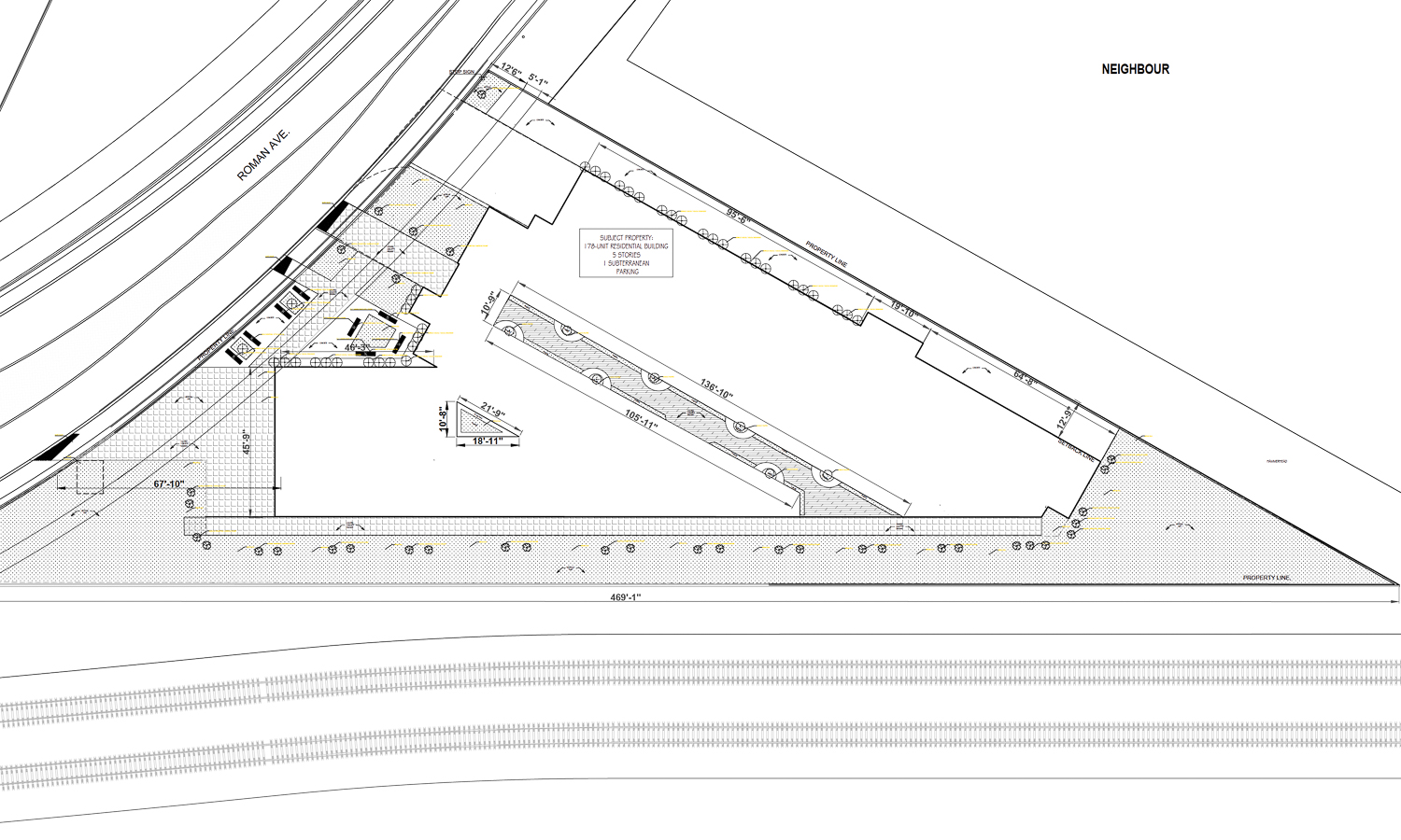 2910 Ramona Avenue site plan, illustration by Ramos Design Group