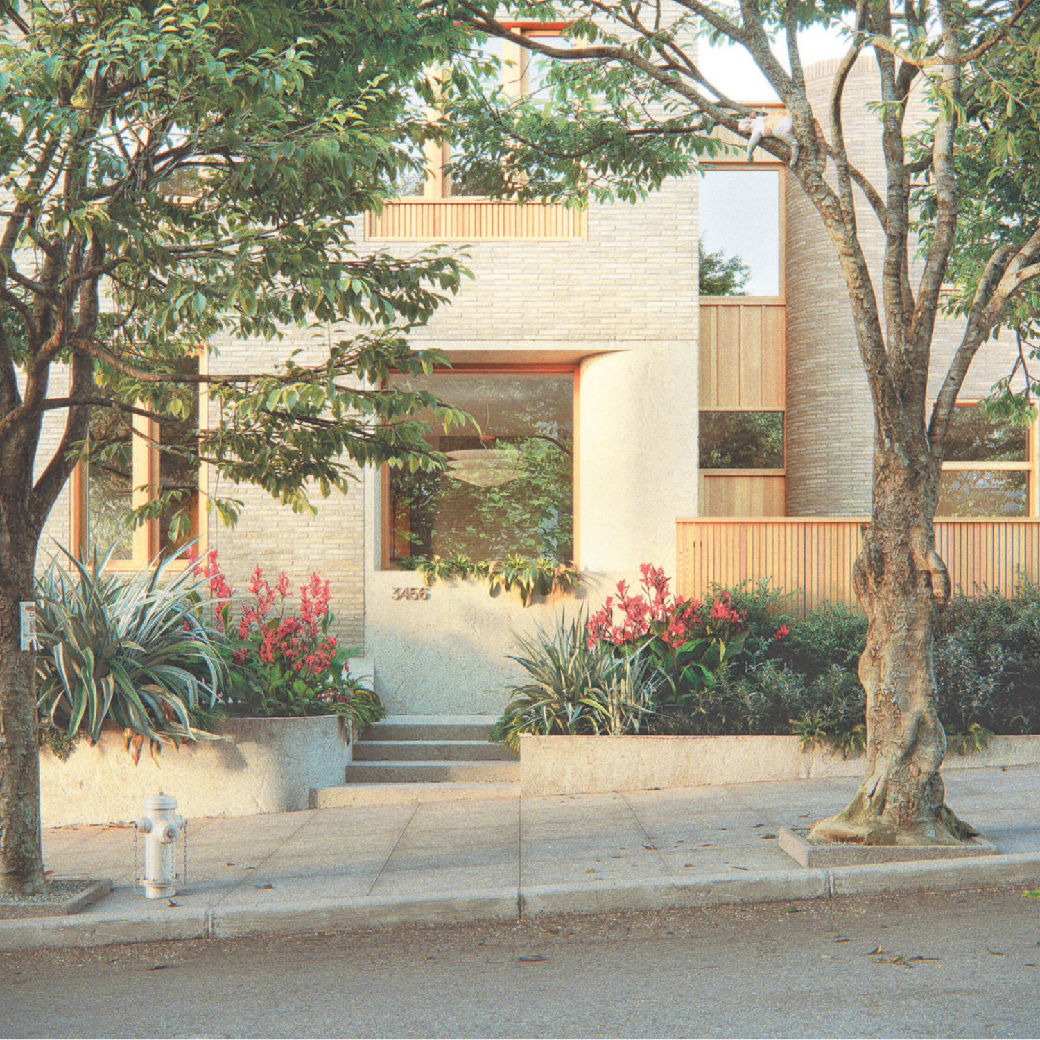 3456 Washington Street entrance, rendering by Obata Noblin Office