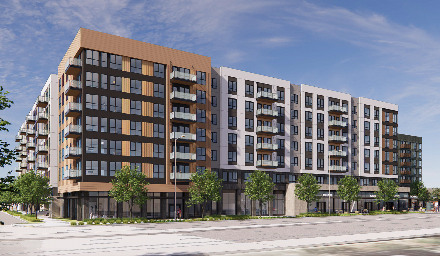 3896 Stevens Creek Boulevard apartments view, rendering by TCA Architects