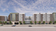 3896 Stevens Creek Boulevard view overlooking Saratoga Avenue, rendering by TCA Architects