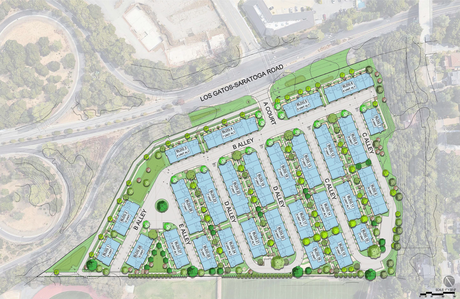 50 Los Gatos-Saratoga Road site map, illustration by SDG Architects