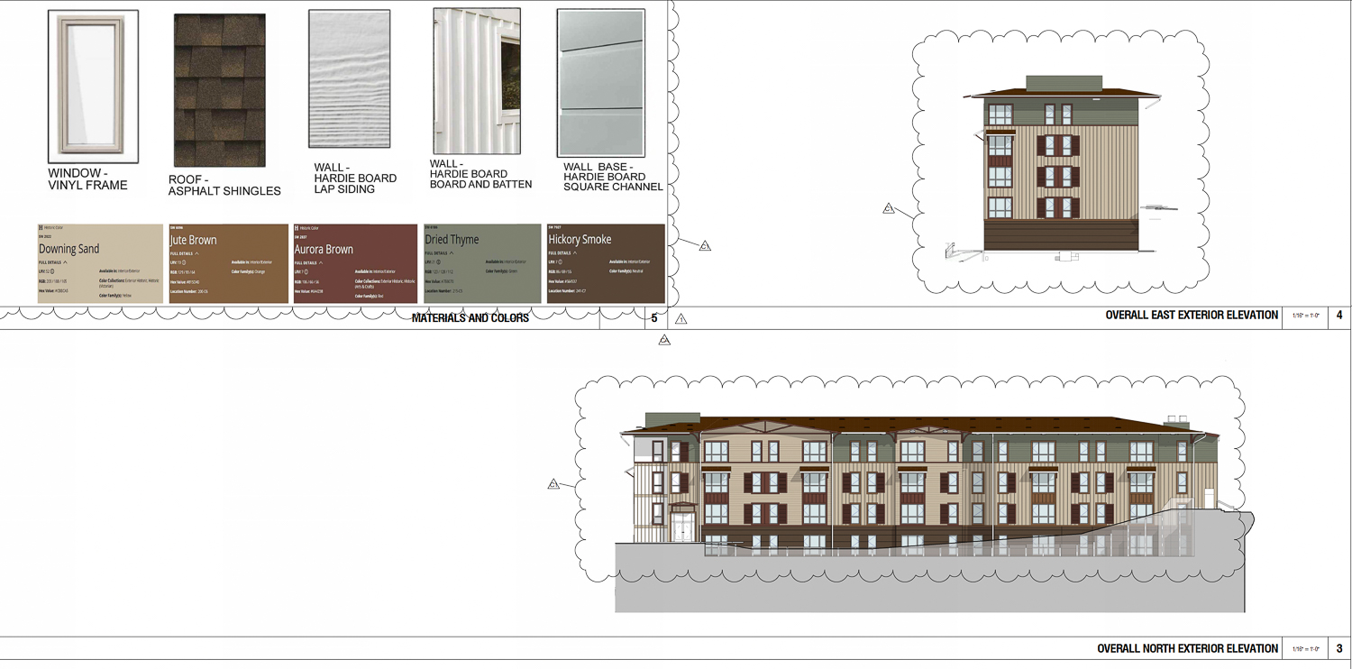 825 Drake Avenue design elements, elevation by AO