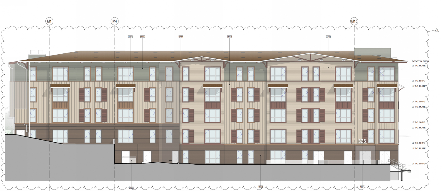 825 Drake Avenue south facade, elevation by AO