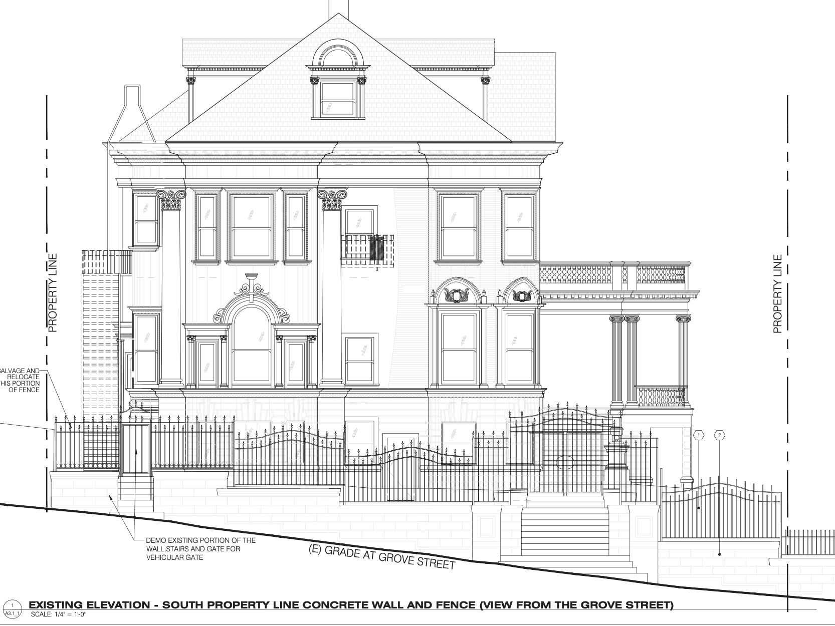 930 Grove Street Existing South Elevation