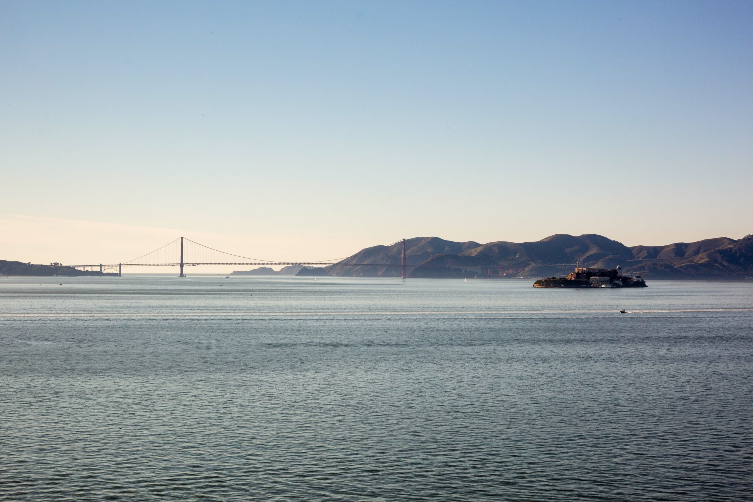 Golden Gate Bridge view from the amenity deck on Isle House, image by Andrew Campbell Nelson