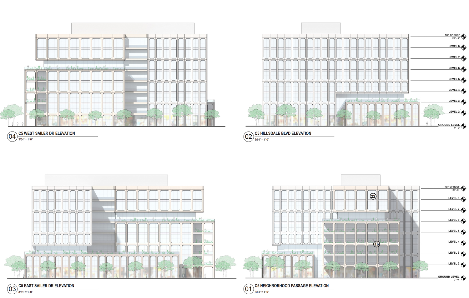 Hillsdale Mall Redevelopment Block C5, illustration by HOK and Gehl Studio