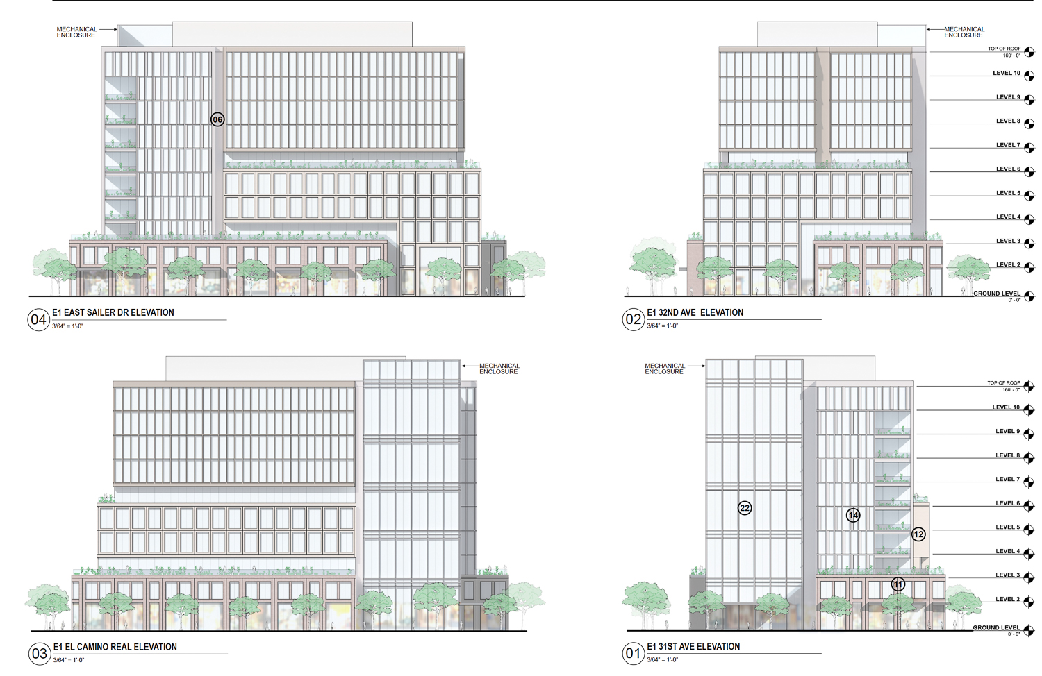 Hillsdale Mall Redevelopment Block E1, illustration by HOK and Gehl Studio