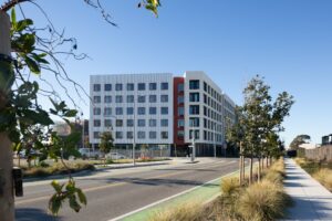 Maceo May Apartments pedestrian view, image by Andrew Campbell Nelson