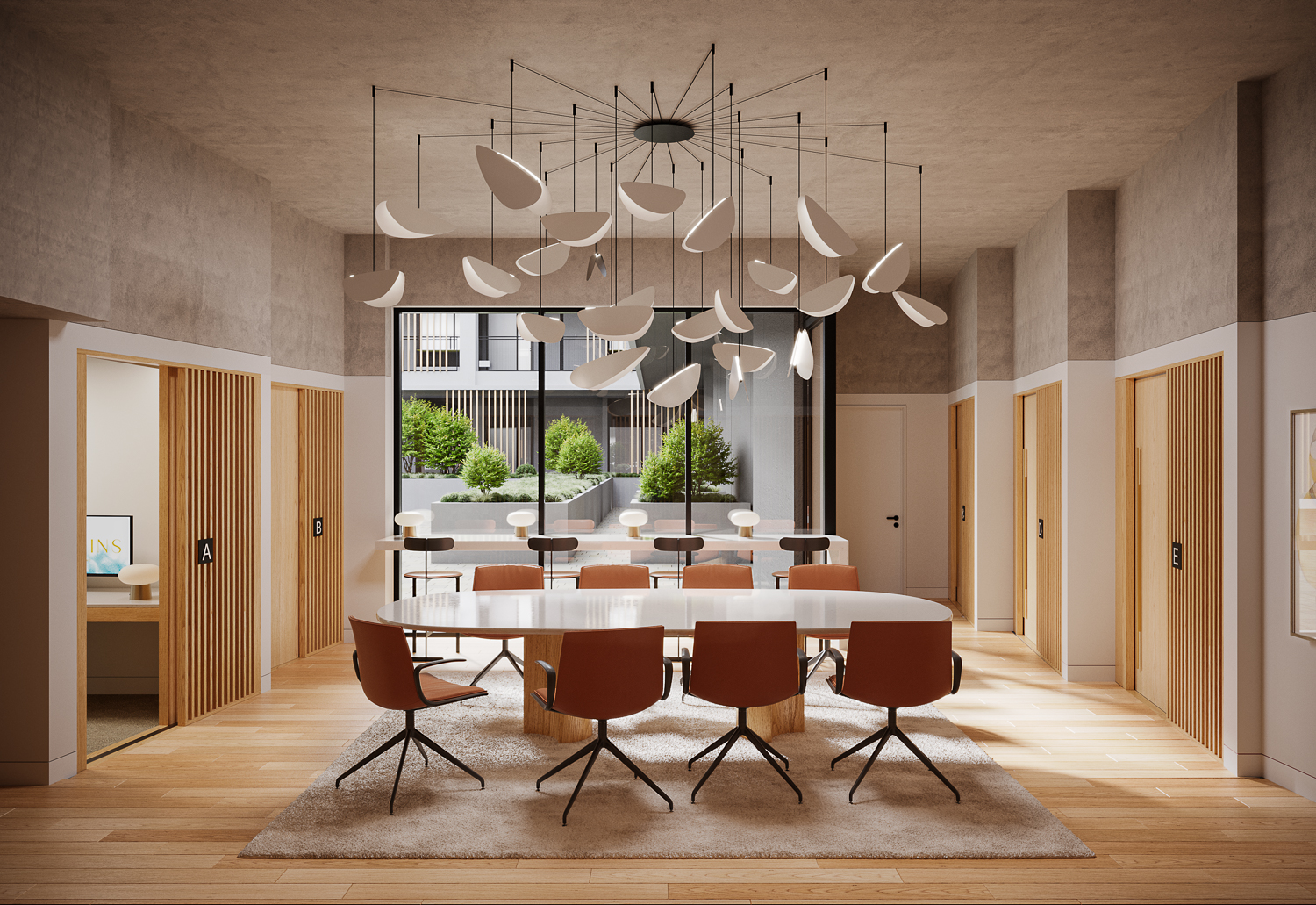 The Hawkins co-working space, rendering by RENDER3D