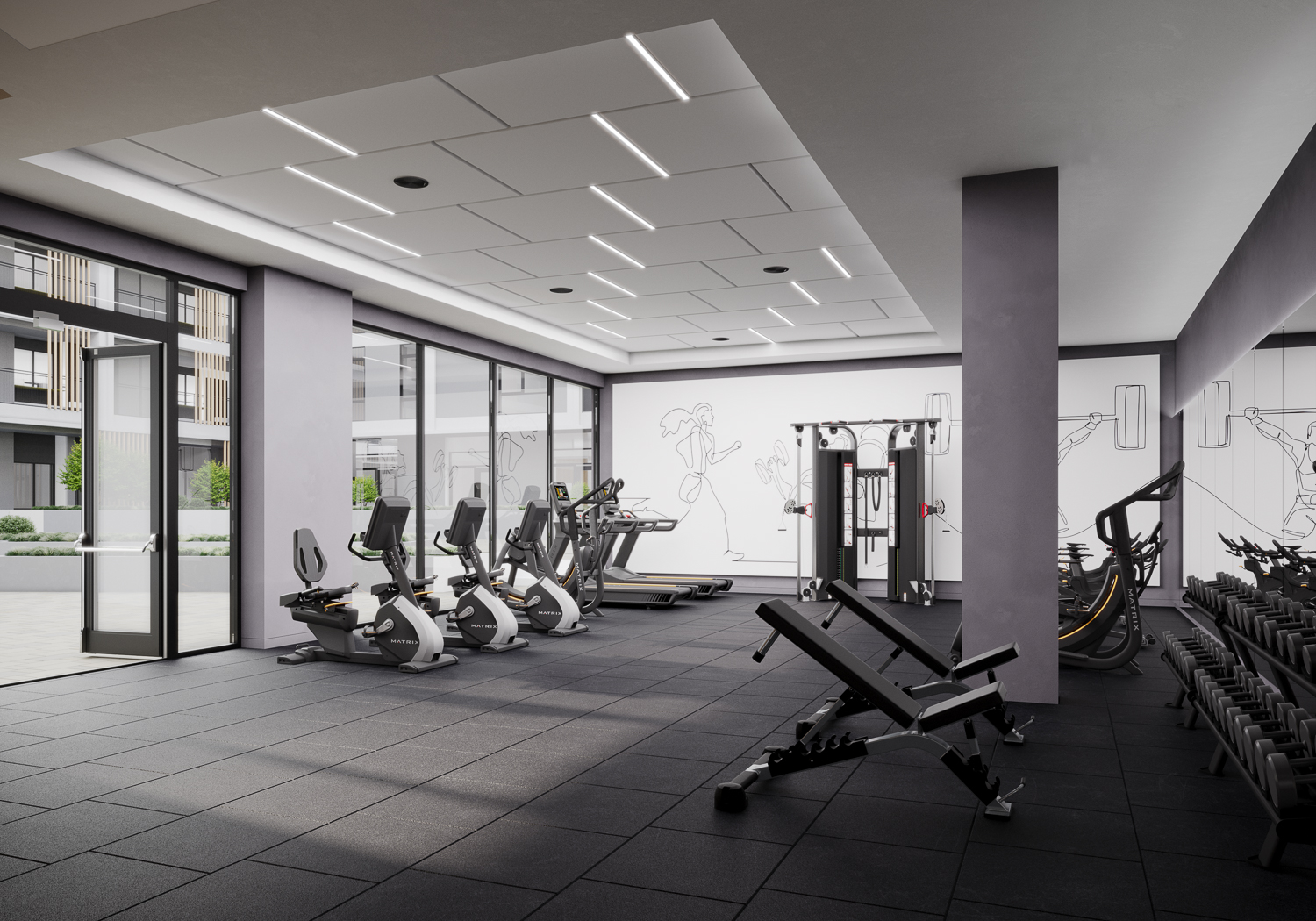 The Hawkins fitness center, rendering by RENDER3D