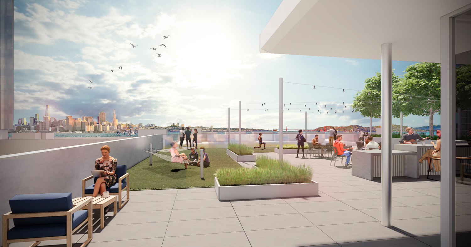 The Hawkins rooftop deck, rendering by RENDER3D