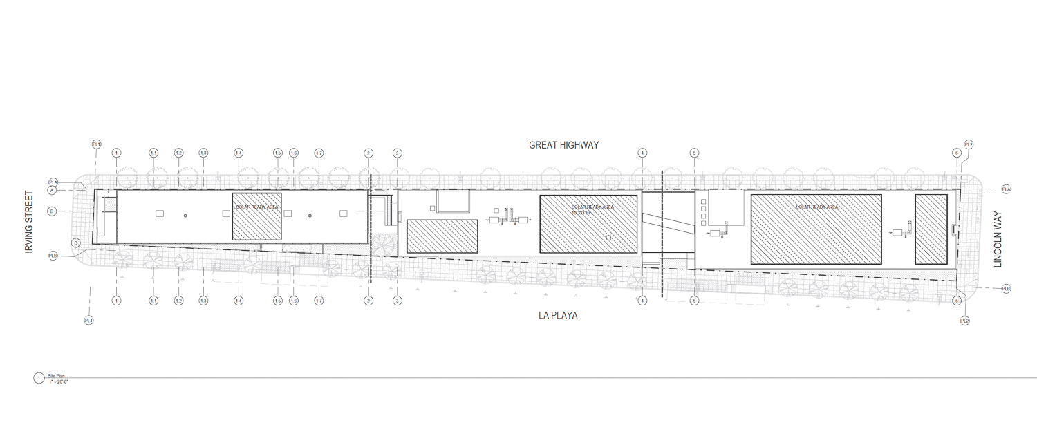 1234 Great Highway floor plan, illustration by Paulett Taggart Architects