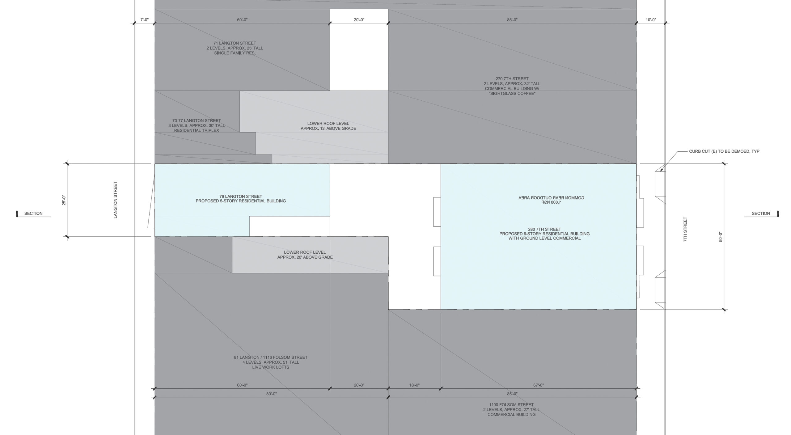 280 7th Street and 79 Langston Street site map, illustration by workshop1