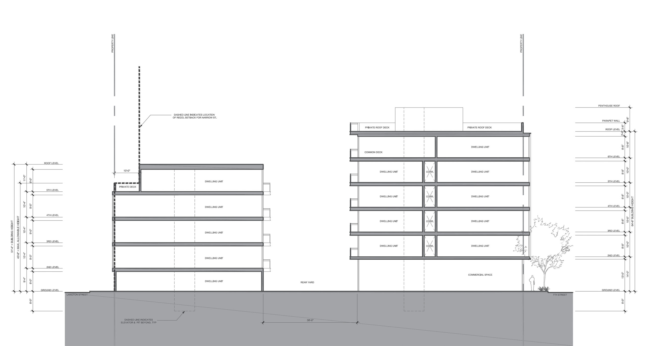 280 7th Street and 79 Langston Street vertical cross-section, illustration by workshop1