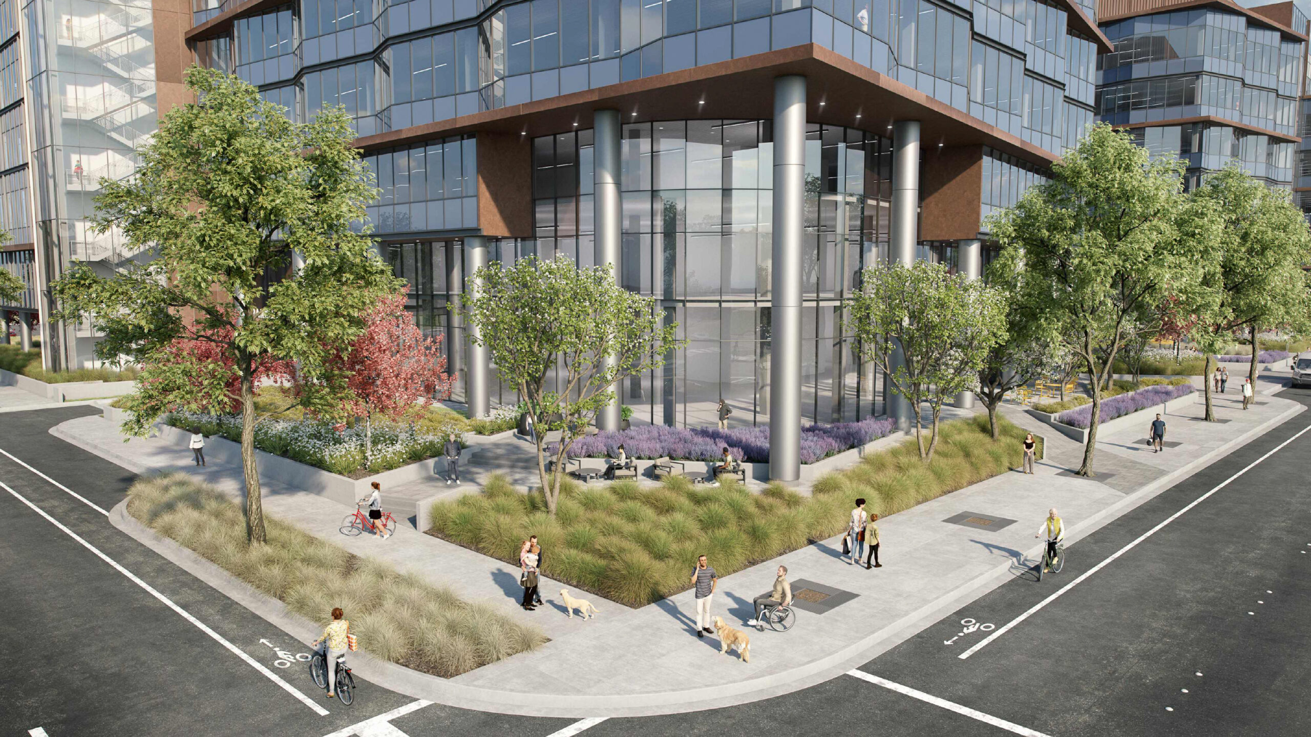 405-455 Harbor Boulevard corner view, rendering by DES