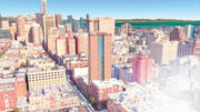 777 Sutter Street aerial view, rendering by Forma