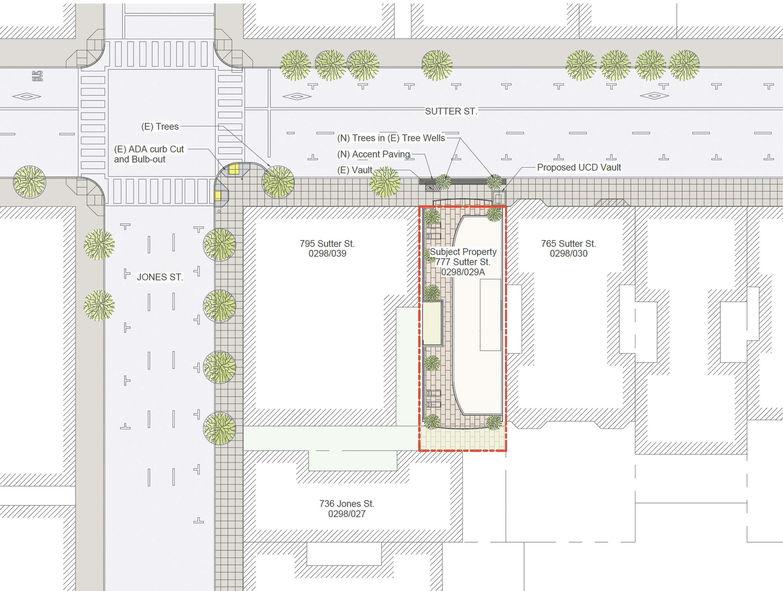 777 Sutter Street site context, illustration by Forma